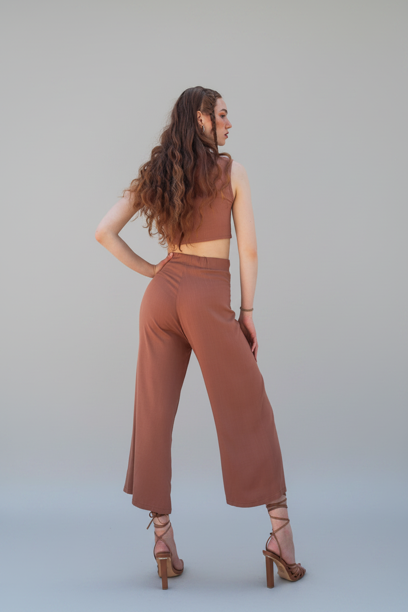 Gaia Top & Zip Culotte Set – Chocolate