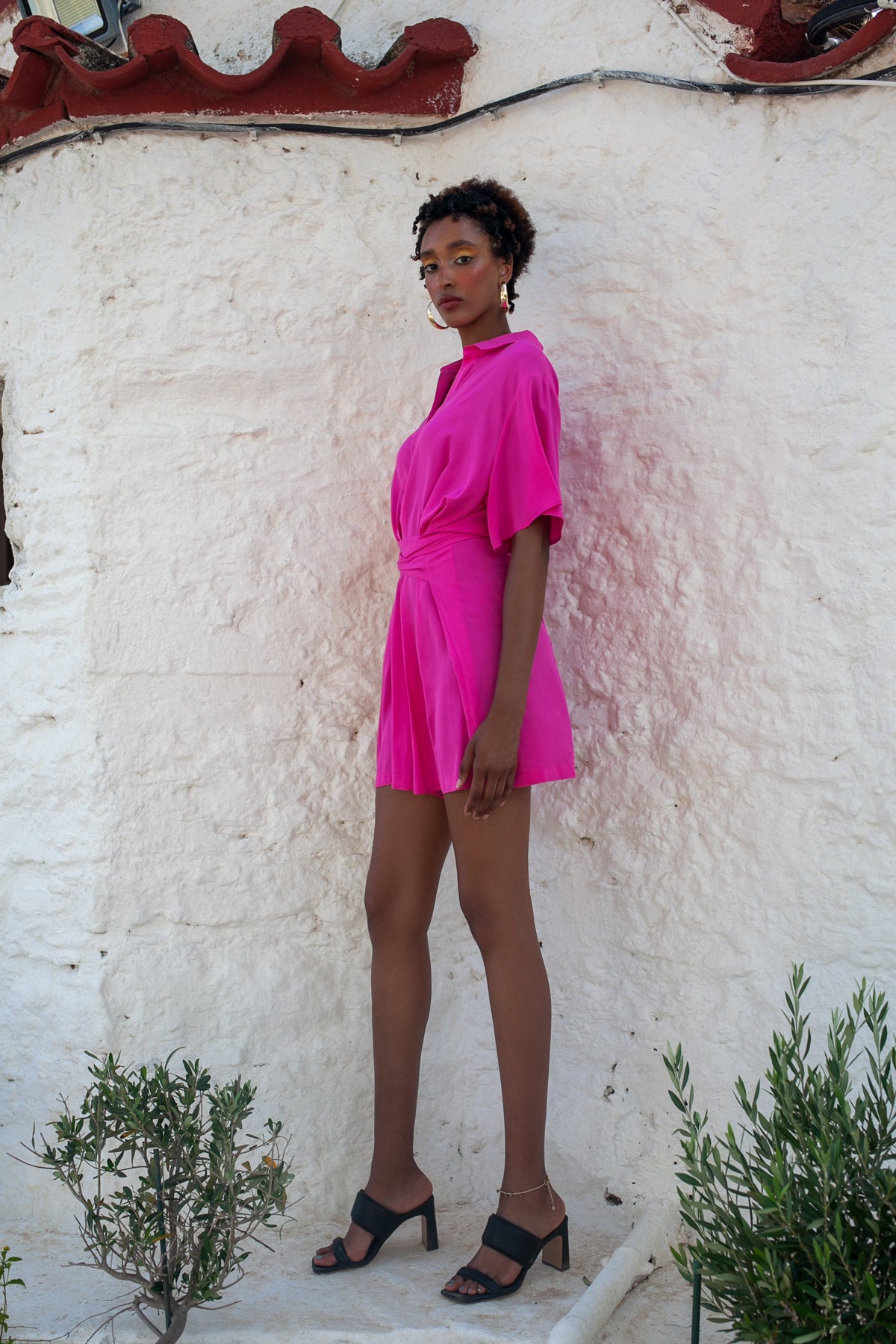One Way Playsuit - Fuchsia