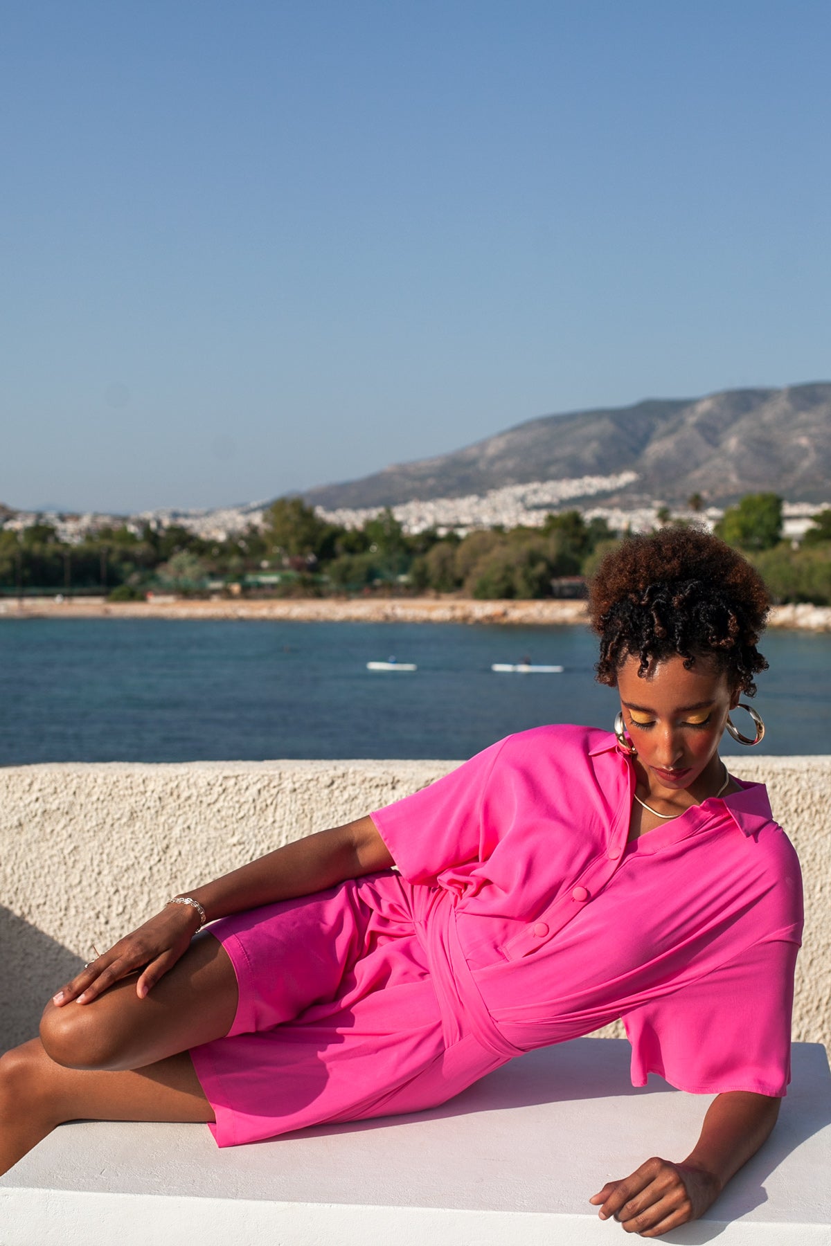 One Way Playsuit - Fuchsia