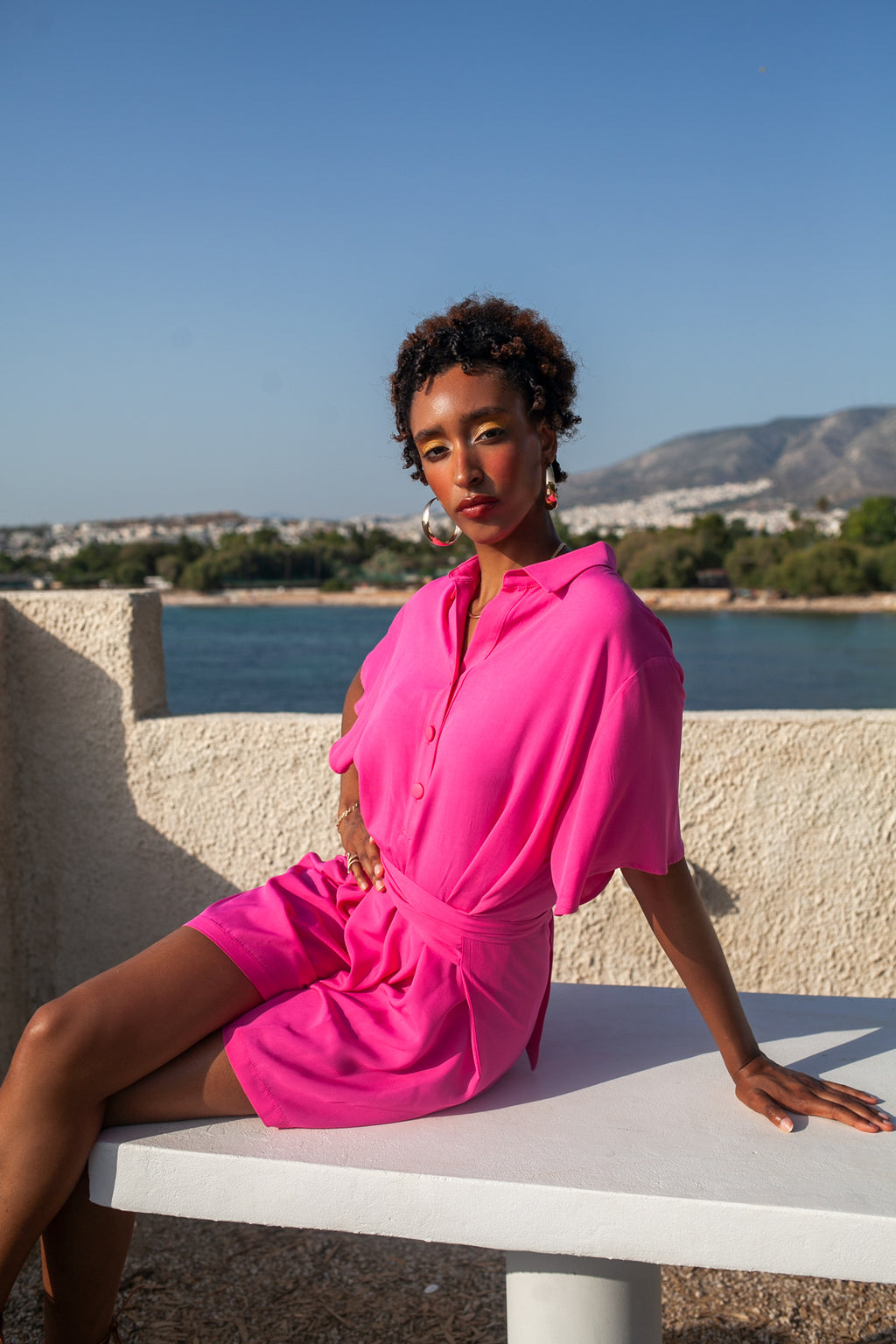 One Way Playsuit - Fuchsia