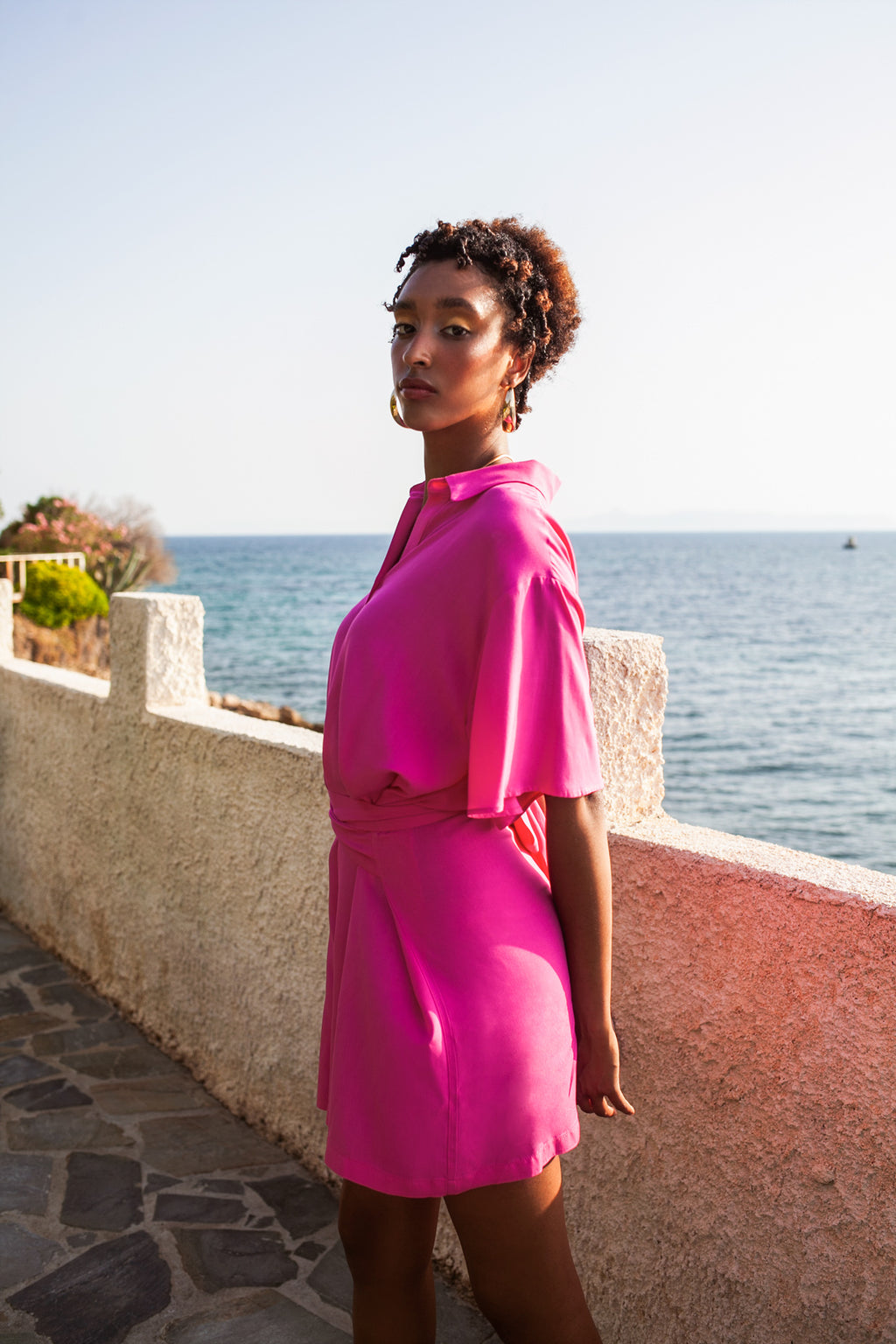 One Way Playsuit - Fuchsia