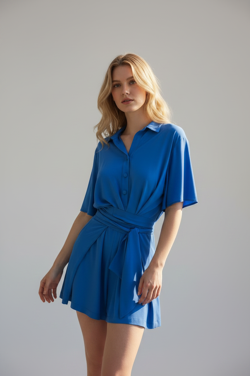 One Way Playsuit – Blue