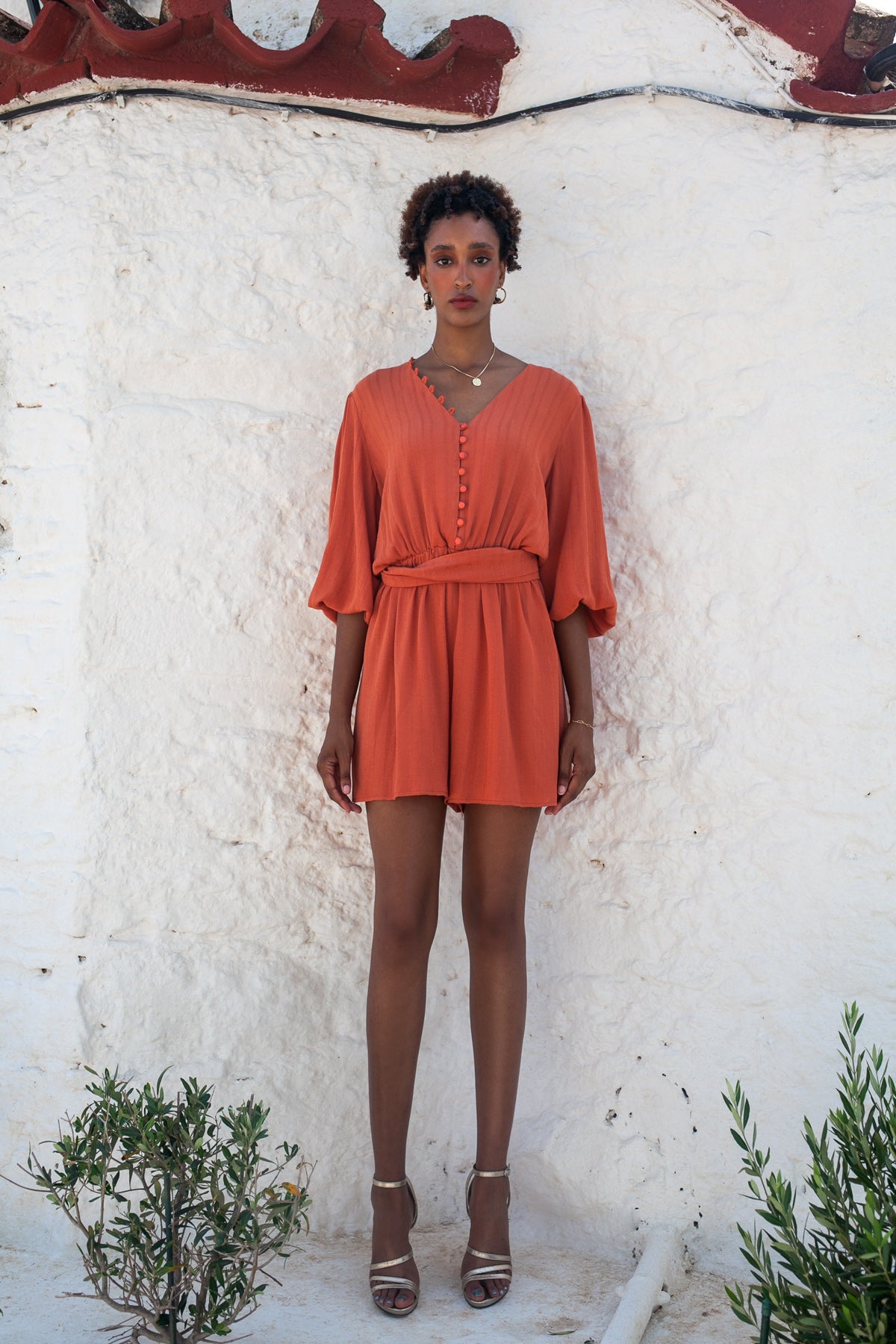 Nostalgia Playsuit - Terracotta 