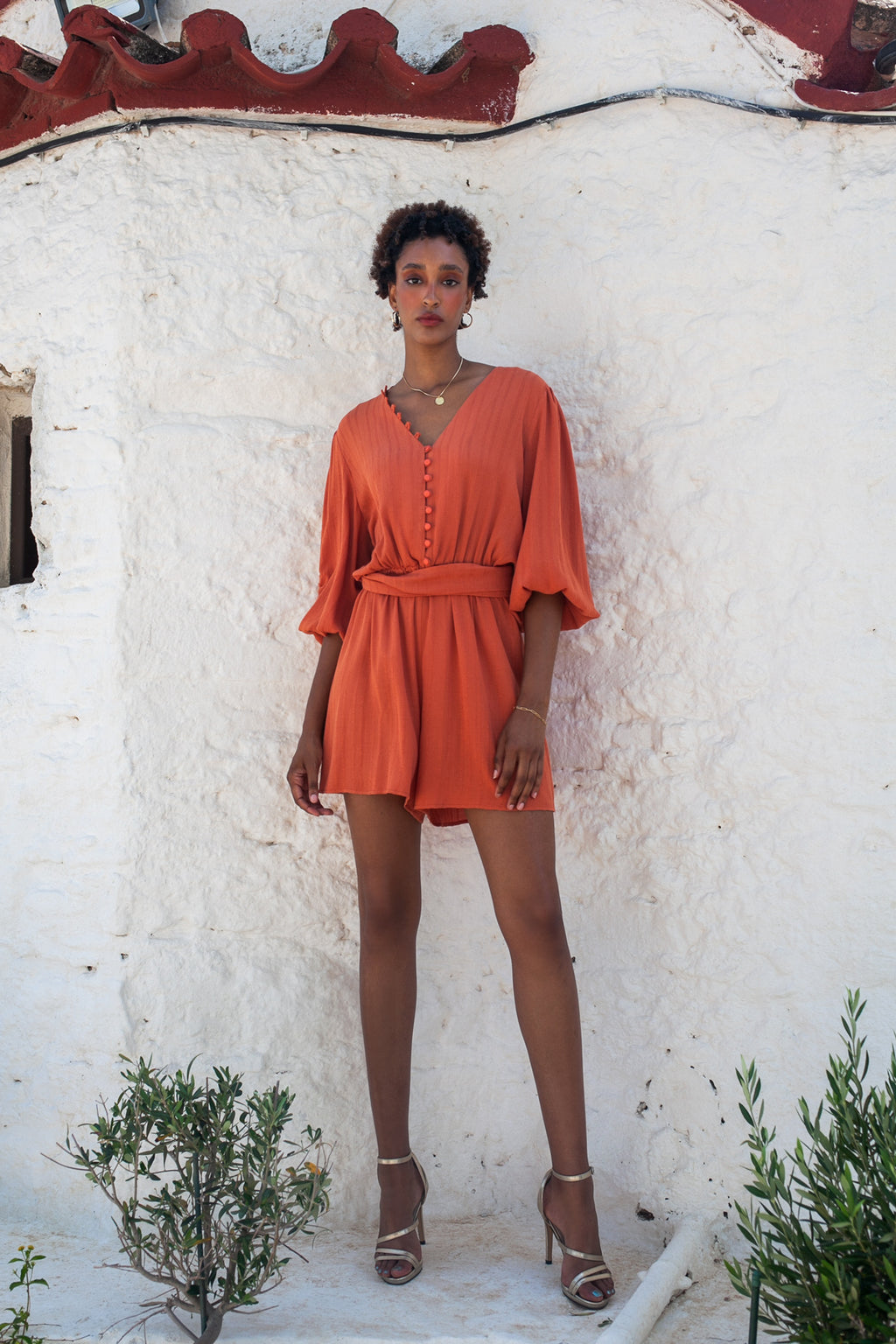 Nostalgia Playsuit - Terracotta 