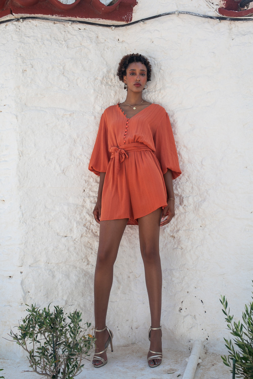 Nostalgia Playsuit - Terracotta 