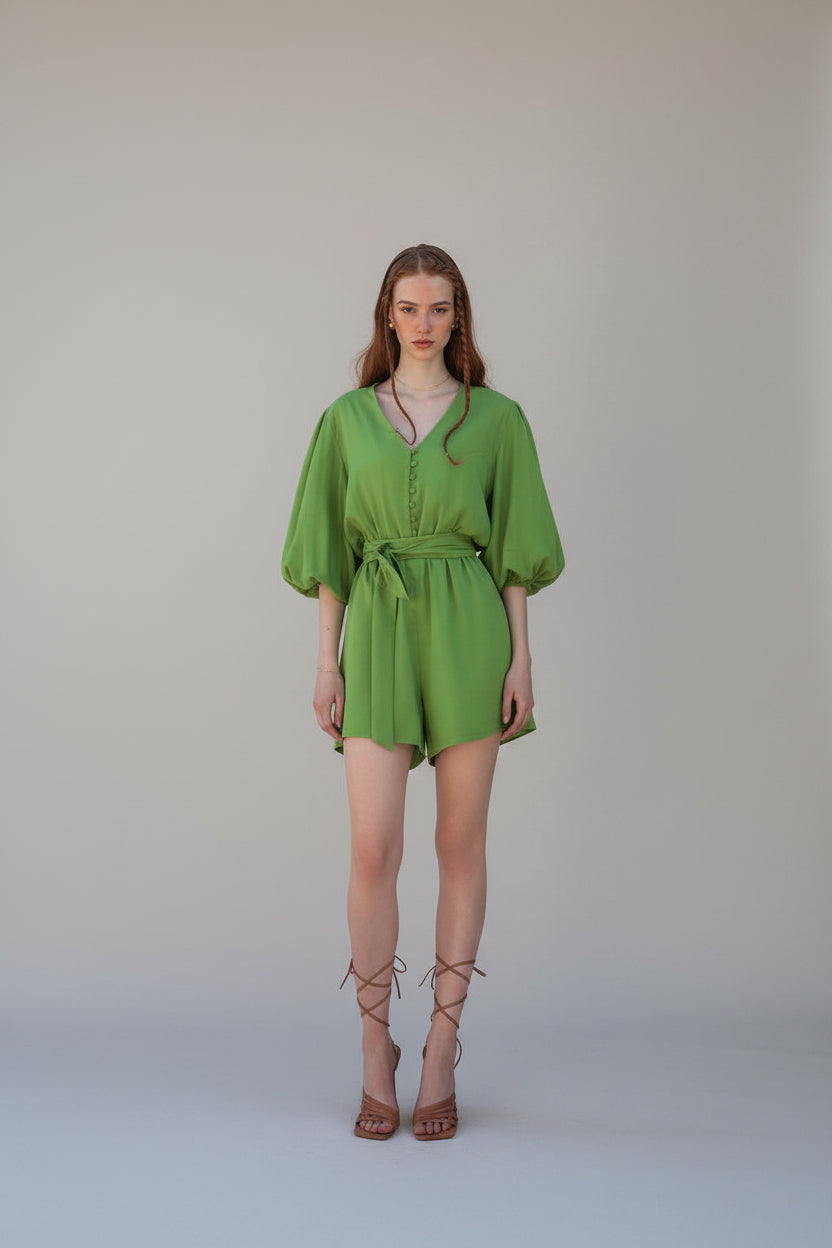 Nostalgia Playsuit - Olive
