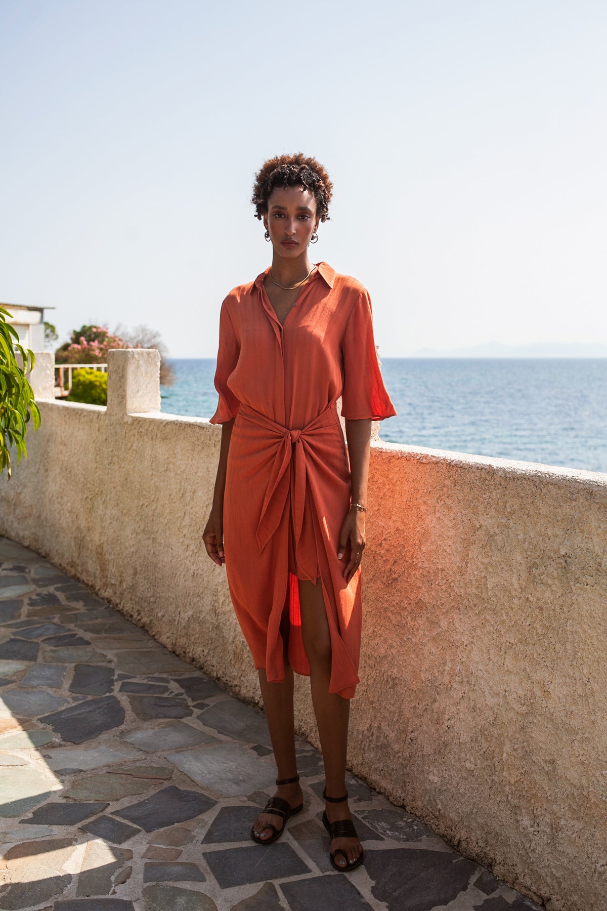 Midi Shirt Dress Romance – Terracotta