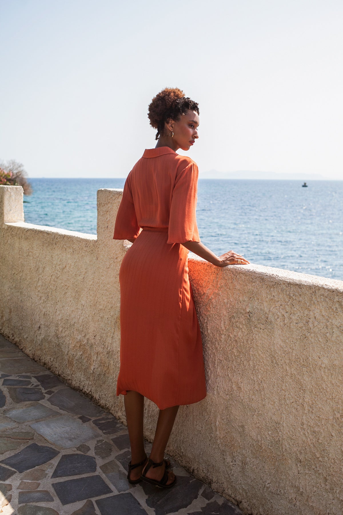 Midi Shirt Dress Romance – Terracotta
