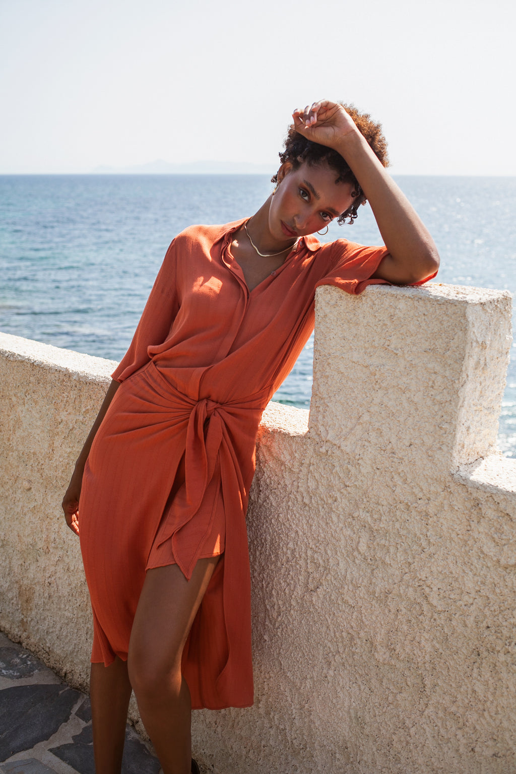Midi Shirt Dress Romance – Terracotta