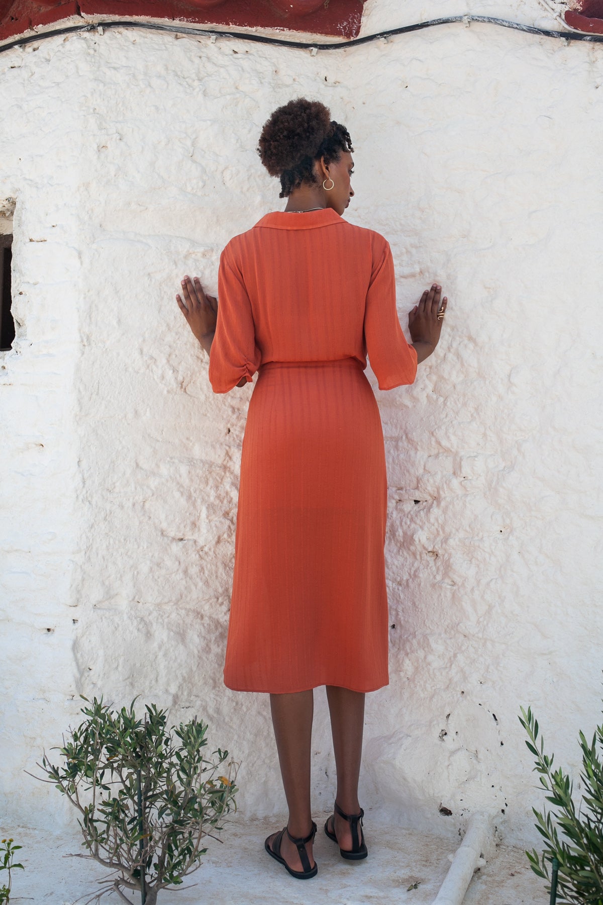 Midi Shirt Dress Romance – Terracotta