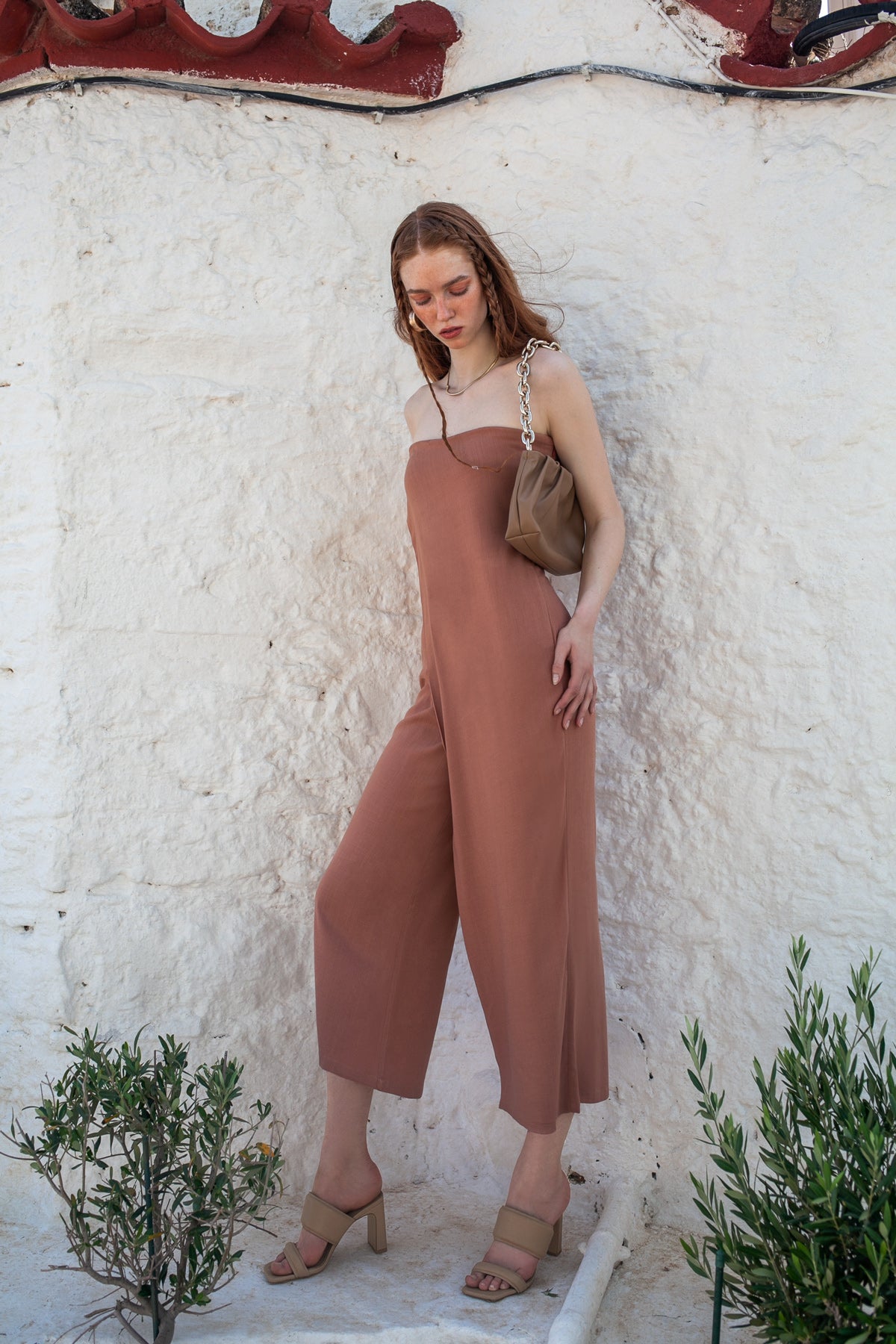 Strapless Jumpsuit - Chocolate