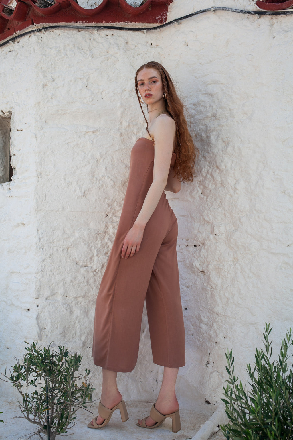 Strapless Jumpsuit - Chocolate