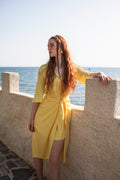 Romance Midi Shirt Dress - Yellow