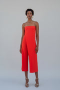 Strapless jumpsuit – Orange-red