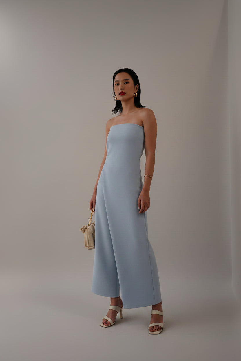 Strapless jumpsuit - Light Blue