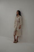 Rose – Ecru midi shirtdress